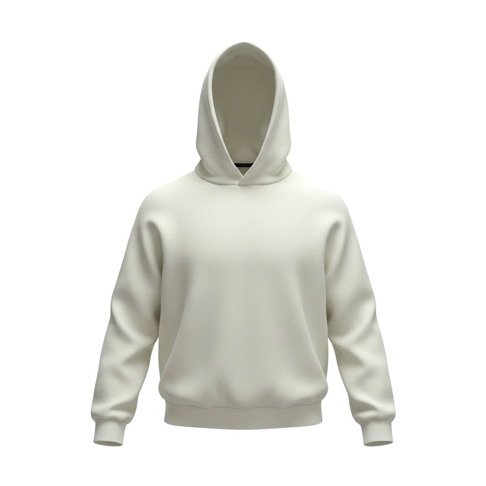 Zara Cream Oversized Hoodie Soft Fleece Minimalist Sweatshirt L